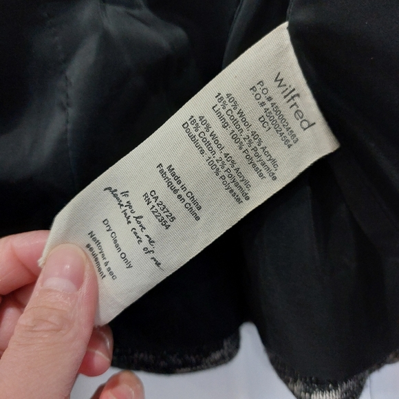 Aritzia Wilfred Wool Blend Marled Grey Bomber 2 - Picture 3 of 5